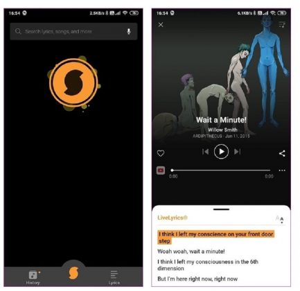 musixmatch lyrics late android