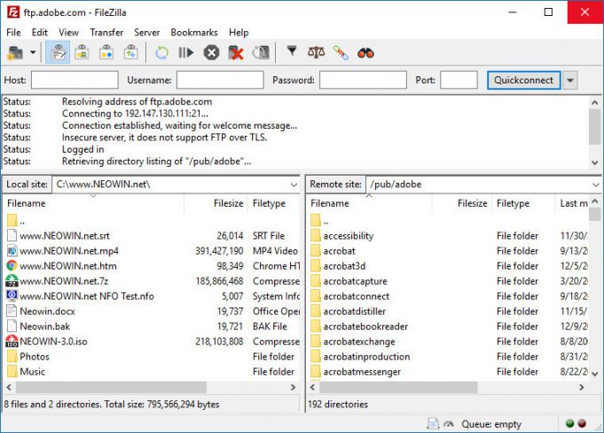 filezilla server sftp windows